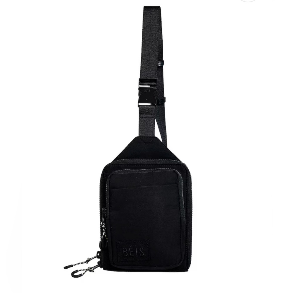 BEIS The sport sling crossbody bag black outdoor active hiking travel
